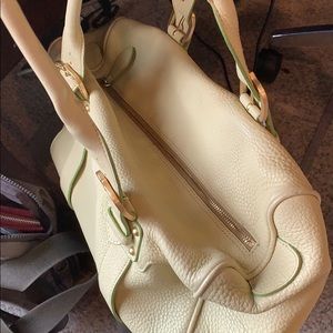 Elegant Cream Leather Tote Bag